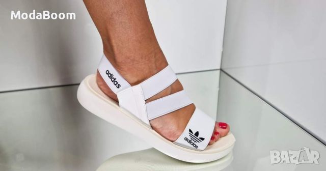 💥НАМАЛЕНИ💥 Adidas стилни бели дамски сандали , снимка 2 - Сандали - 46088291