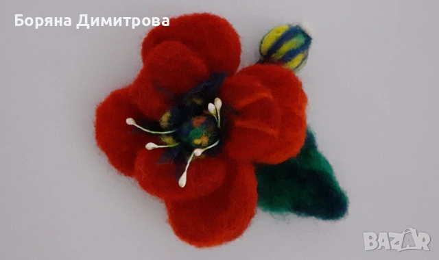 Брошки от вълна-уникални в ежедневието със красота и нежно усещане!, снимка 2 - Други - 53657165