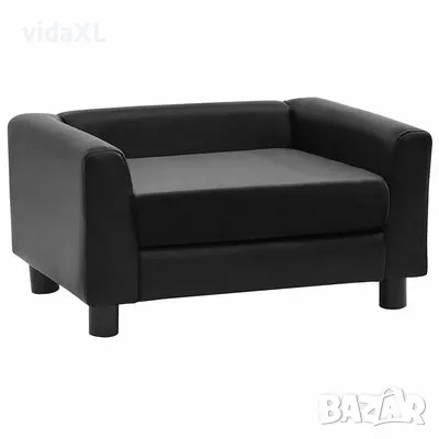 vidaXL Кучешки диван, черен, 60x43x30 см, плюш и изкуствена кожа(SKU:170960), снимка 1 - За кучета - 49074769