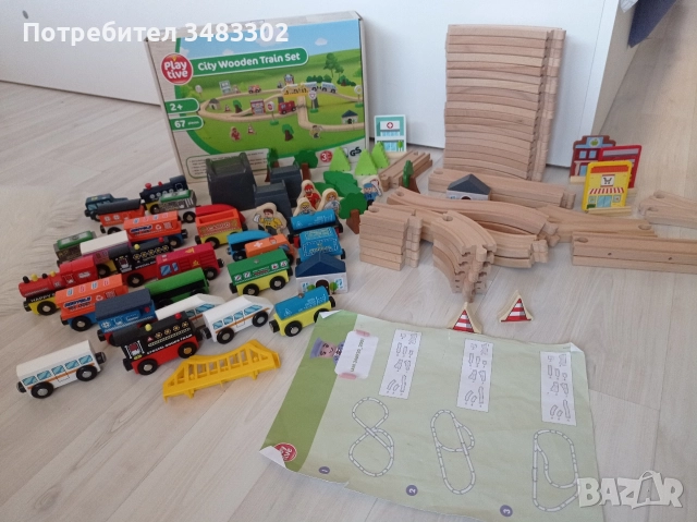 Дървени влакчета с релси и други , снимка 2 - Влакчета, самолети, хеликоптери - 52928657
