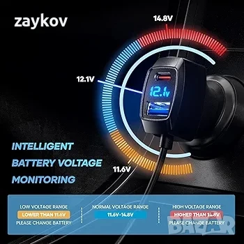 LENCENT 5-портово многопортово зарядно за кола с USB-C, 31W USB-C, снимка 2 - Друга електроника - 50676038