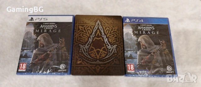 чисто нови Assassin’s Creed Mirage PS4 и PS 5 + Steel book