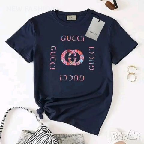 Дамски Памучни Тениски : XS -2XL:  GUCCI : KARL LAGERFELD : RALPH LORAN : BALENCIAGA: LIU - JO :, снимка 15 - Тениски - 46773900