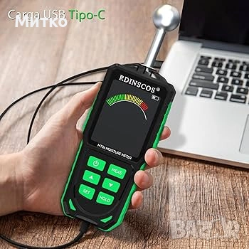 Акумулаторен стенен влагомер, професионален цифров хигрометър, детектор за влага за дърво, стени и п, снимка 6 - Измервателни инструменти - 53964596