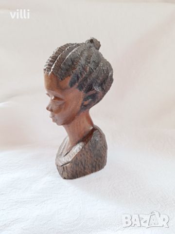 Бюст от дърво на африканска жена, снимка 2 - Статуетки - 45568338