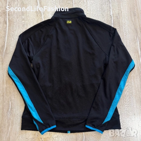 Дамско спортно яке Fila с цип, размер M черно синьо , снимка 7 - Якета - 53177576