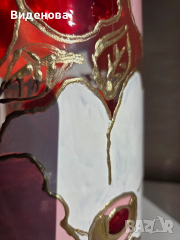 Ръчно рисувана ваза, снимка 2 - Вази - 52848886