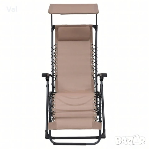 Комплект за релаксация на открито: 2 сгъваеми шезлонга с нулева гравитация CHAIR3 и стилна масичка, снимка 5 - Други - 53643333
