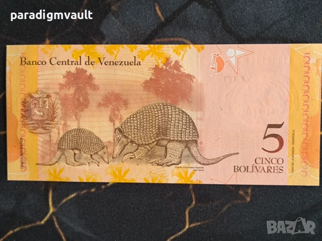 Банкнота - Венецуела - 5 боливара UNC | 2013г., снимка 2 - Нумизматика и бонистика - 53806807