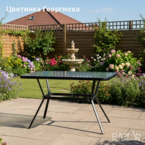 Елегантна правоъгълна маса – стъклен плот, модерен и устойчив дизайн, снимка 3 - Маси - 54055444