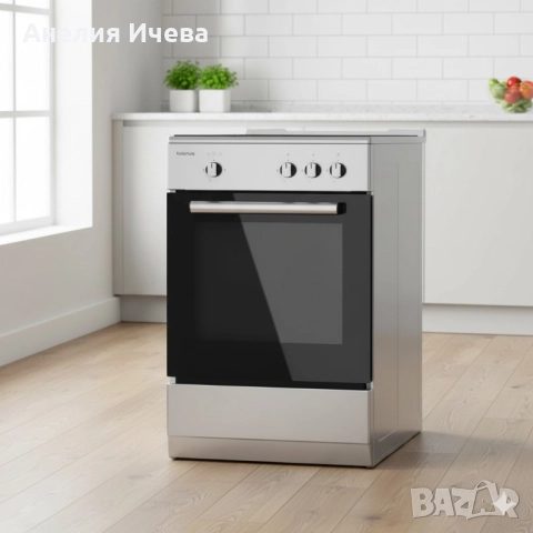 Газова печка Taurus CIG3FIXMG – 3 горелки, газова фурна 43L, инокс корпус, с дефект, снимка 2 - Печки, фурни - 52007754