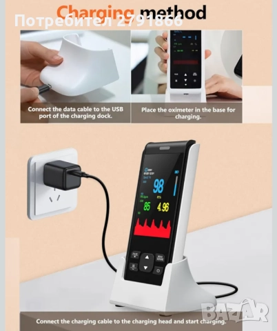 HealthTree пръстов монитор за насищане с кислород в кръвта със SpO2 и пулс Bluetooth пулсоксиметър , снимка 10 - Други - 52342468