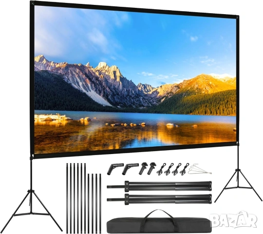 Преносим екран за проектор VISULAPEX 120" 4K със стойка и чанта 