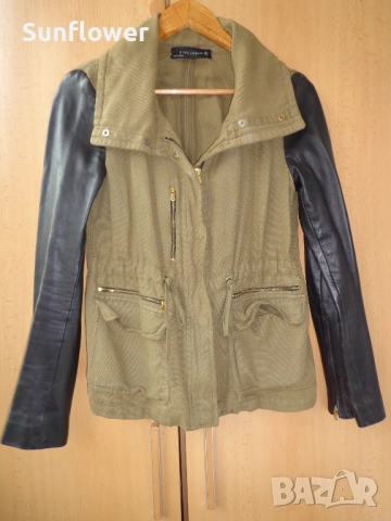 Дамско яке ZARA с ръкави от естествена кожа, размер M , снимка 2 - Якета - 51870934