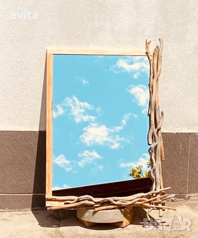 Артистично огледало с клонки – ръчна изработка, снимка 10 - Огледала - 35865961