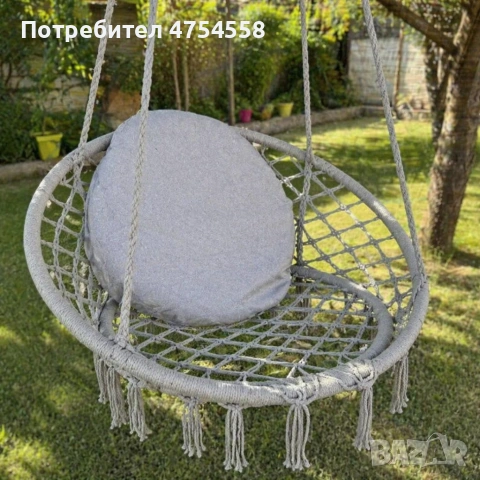 Висяща градинска люлка с възглавница - пълен релакс във вашият дом и градина, снимка 5 - Градински мебели, декорация  - 54297720
