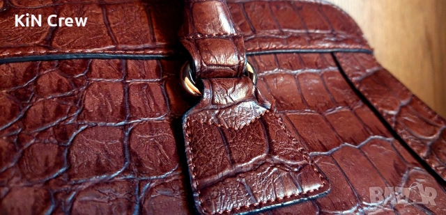 Дамска чанта MNG Mango - кожена чанта с кафяв цвят, снимка 2 - Чанти - 53858412