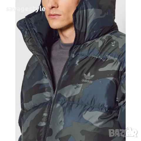 Мъжко яке ADIDAS Originals Down Camo Puffer Jacket Navy/Grey, снимка 3 - Якета - 48699052