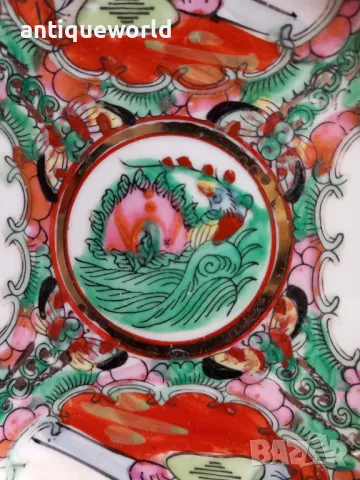 Стара КИТАЙСКА Чиния Маркирана , Family Rose, снимка 3 - Антикварни и старинни предмети - 49957817