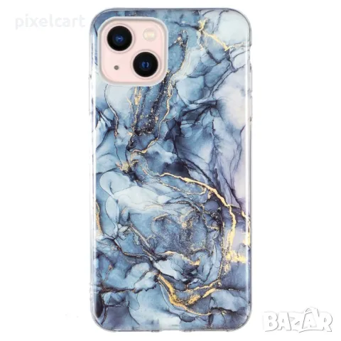 Силиконов калъф Marble Pattern IMD за iPhone 15, Сив мрамор, снимка 1 - Калъфи, кейсове - 47901693