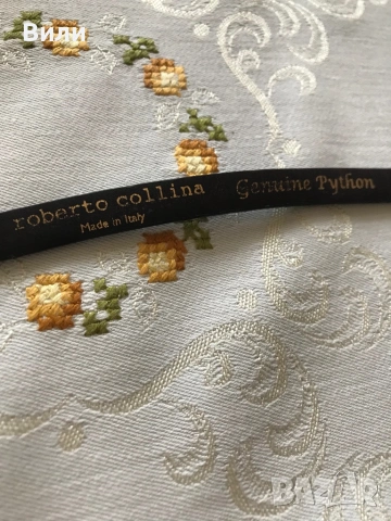 Кожена гривна от естествен питон Roberto Collina италианска, снимка 3 - Гривни - 53291846