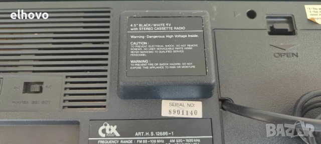 Радиокасетофон с телевизор CTX 9000, снимка 5 - Радиокасетофони, транзистори - 50708356