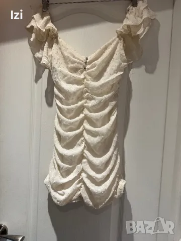 Бяла Рокля Zara, снимка 3 - Рокли - 49989518