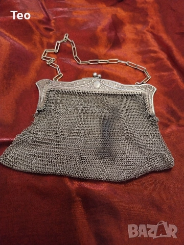 Старинна дамска сребърна чанта