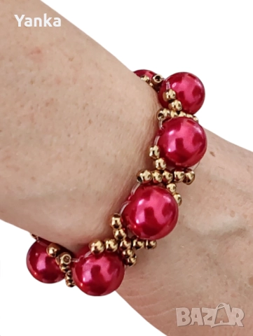 Перлена гривна Бордо, снимка 2 - Гривни - 51288187