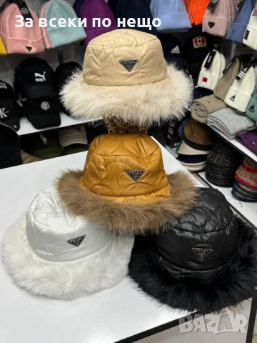 Prada Зимна Пухкава Шапка Тип Идиотка Прада - Различни Цветове Код E938, снимка 2 - Шапки - 51993818