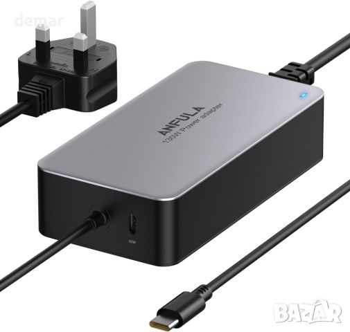 Захранващ адаптер - зарядно за лаптоп 100 W USB C, с 30 W USB C порт, за всички устройства с USB-C, снимка 1 - Друга електроника - 46364679