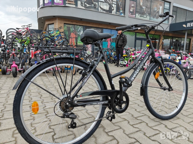 SPRINT Алуминиев велосипед 26" Velotec CITY черен, снимка 11 - Велосипеди - 53918344