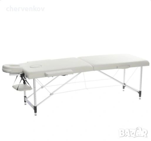 Двусекторна алуминиева козметична масажна кушетка -бял и черен цвят