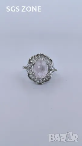 Сребърни Пръстени с Невероятен Морганит от Тайланд, снимка 7 - Колиета, медальони, синджири - 49844750