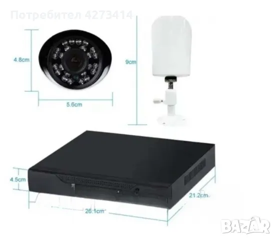 Комплект за видеонаблюдение,8 камери,без монитор,1.3MP, снимка 3 - Камери - 48801305