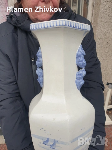 Голяма порцеланава ваза Стар Китай само в синьо, снимка 8 - Декорация за дома - 53393224