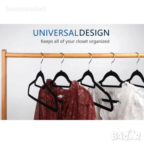 ПРОМОЦИЯ Кадифени закачалки с лента за аксесоари (к-кт от 54 бр.) X0016LGNTR, снимка 6 - Закачалки - 51654368