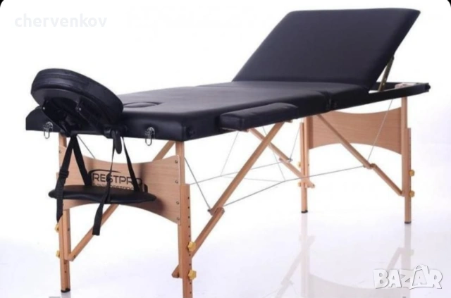 Двусекторна дървена козметична масажна кушетка - бял и черен цвят, снимка 12 - Кушетки - 53166200