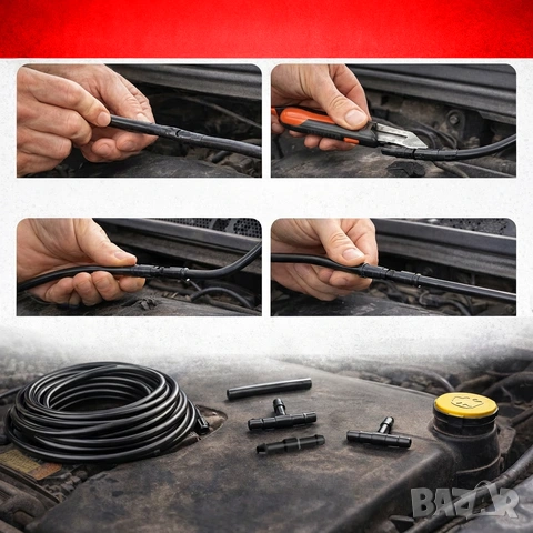 Ремонтен комплект маркуч за пръскалки на чистачки + тройници и снадки, снимка 9 - Аксесоари и консумативи - 53833926