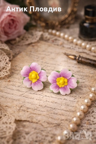 Винтидж обеци с розови цветя – нежно флорално бижу