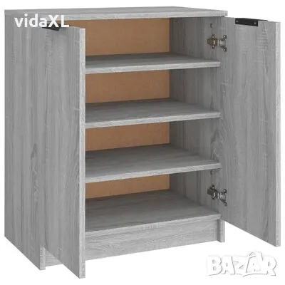 vidaXL Шкаф за обувки, сив сонома, 59x35x70 см, инженерно дърво(SKU:817103), снимка 4 - Шкафове - 49002440