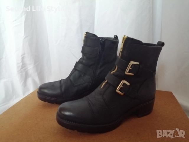 №38 дамски боти естествена кожа в черен цвят марка 5th Avenue, снимка 5 - Дамски боти - 52915798