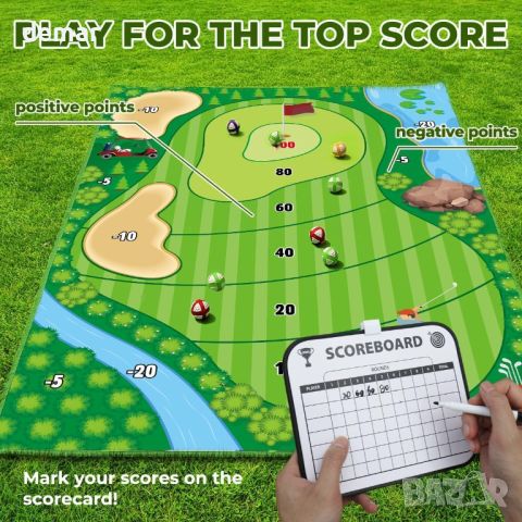 Комплект за игра на голф, лепкави тренировъчни постелки за голф/дартс за деца и възрастни, снимка 2 - Голф - 45437729