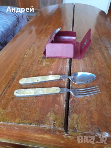 Стари сгъваеми вилица и лъжица П.Денев #3, снимка 4 - Други ценни предмети - 51869981