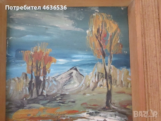 Картина масло, фазер,23х20см., снимка 3 - Картини - 53382047