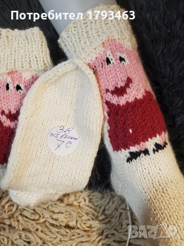 Ръчно плетени дамски чорапи размер 38, снимка 7 - Дамски чорапи - 39647409