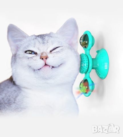 Интерактивна въртяща се играчка за котки вятърна мелница, снимка 3 - За котки - 46362788