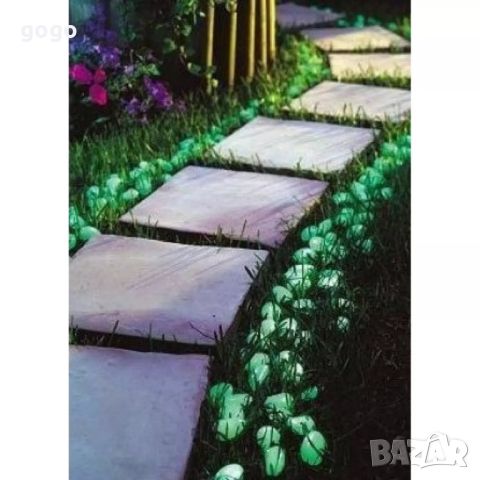 100 бр. фосфорисцентни цветни градински камъчета, снимка 5 - Градински мебели, декорация  - 45282498