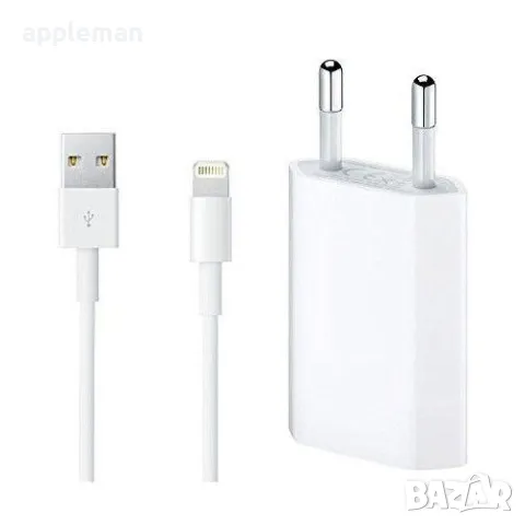 Зарядно  устройство 5W за Apple iPhone Адаптер+кабел USB Type-A Lightning, снимка 3 - Аксесоари за Apple - 49690169
