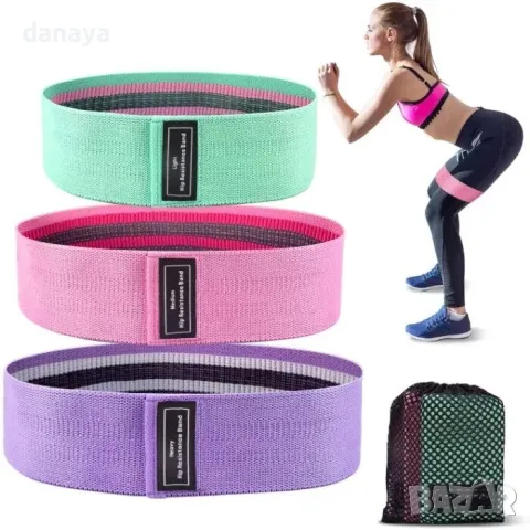 5866 Текстилни ластици за трениране с различна трудност, 3 броя, снимка 2 - Фитнес уреди - 50019910